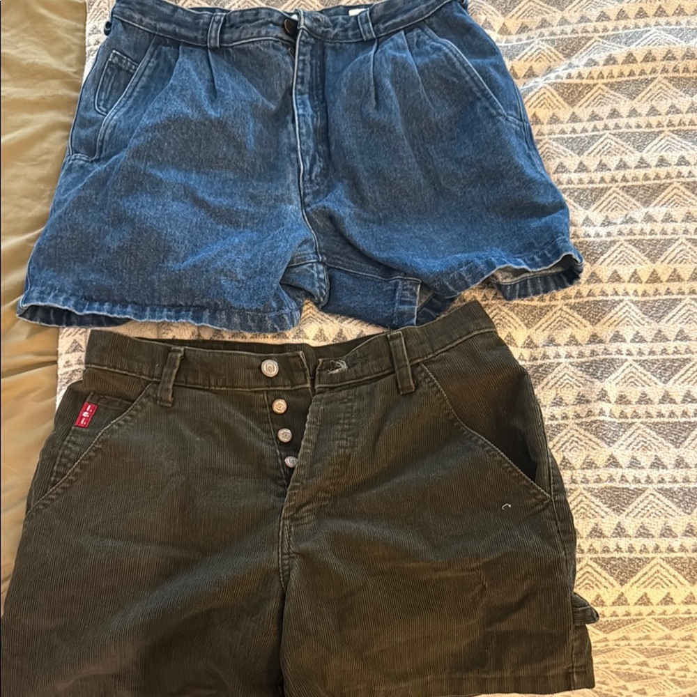 Lei Blue and Green Cargo Shorts both